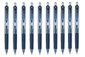 Uni-Ball Signo Rt Rubber Grip & Click Retractable Ultra Micro Point Gel Pens -0.38Mm-Blue Black Ink- Value Set Of 10
