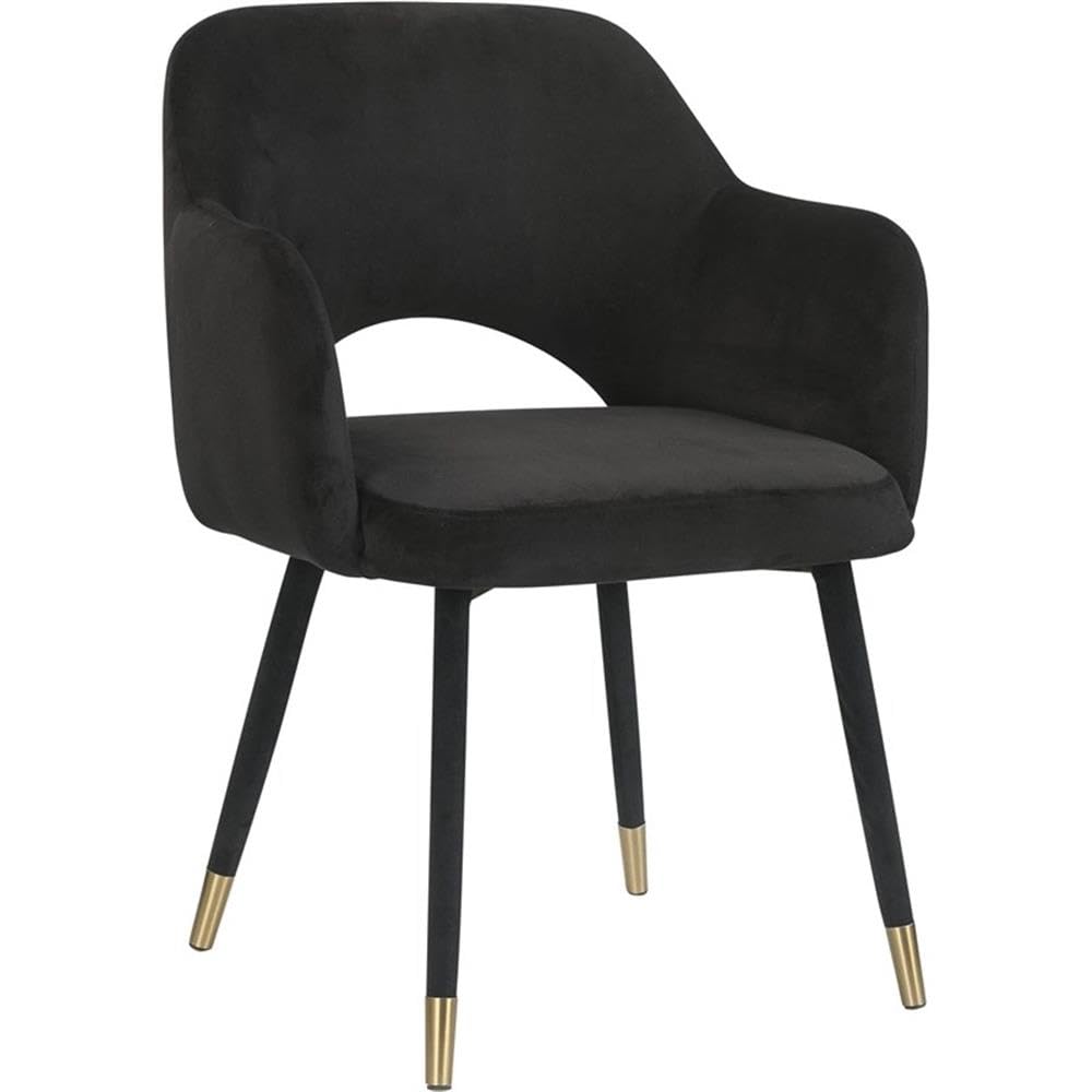 Acme Applewood Accent Chair in Black Velvet & Gold