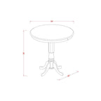 East West Furniture JAPB3-OAK-C 3 Piece Counter Height Pub Set Contains a Round Dining Room Table with Pedestal and 2 Linen Fabric Upholstered Chairs, 36x36 Inch, Oak