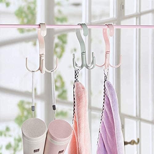 Abhiswa 360 Degree Rotating Tie And Belt Hanger Scarf Tie Rack Holder Hook For Closet Organizer (Random Colors) (Pack Of 4)