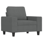vidaXL 4 Piece Sofa Set in Dark Gray Fabric - Modern Living Room Furniture with Footstool and Cushions