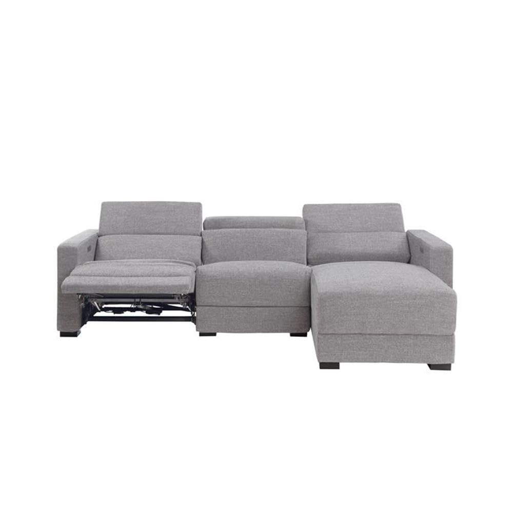 Steve Silver Zara Light Gray Polyester Fabric Power Reclining Sectional