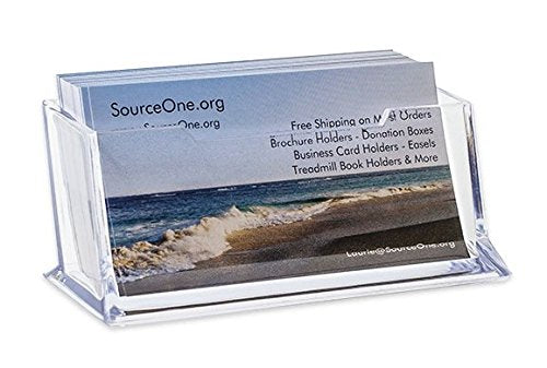 Source One Extra Deep Acrylic Business Card Holder, Clear (Xdeepclrbc) (1 Pack)