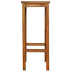 vidaXL Solid Acacia Wood Bar Chairs - Set of 2, Brown - Weather Resistant, Easy to Assemble, Farmhouse/Retro Style, Comfortable Footrest