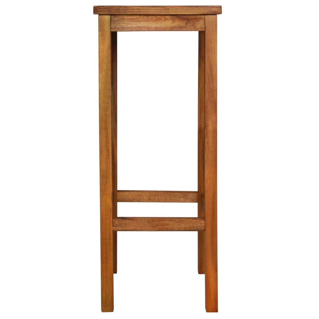 vidaXL Solid Acacia Wood Bar Chairs - Set of 2, Brown - Weather Resistant, Easy to Assemble, Farmhouse/Retro Style, Comfortable Footrest