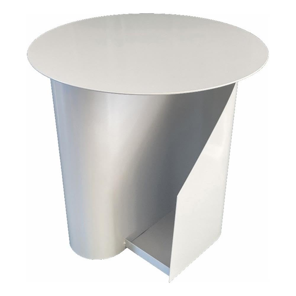 Pangea Home Que 18&quot; Modern Metal Magazine Side Table In White