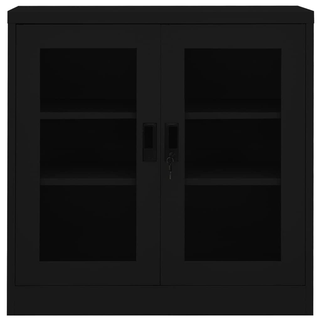 SKM Office Cabinet Black 35.4&quot;x15.7&quot;x35.4&quot; Steel
