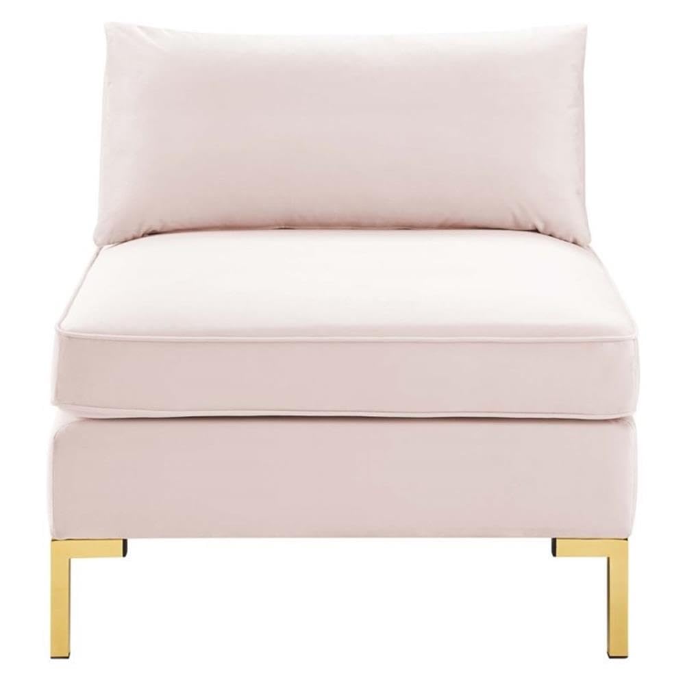 Modway Ardent Modern Performance Velvet Armless Chair In Pink/Gold