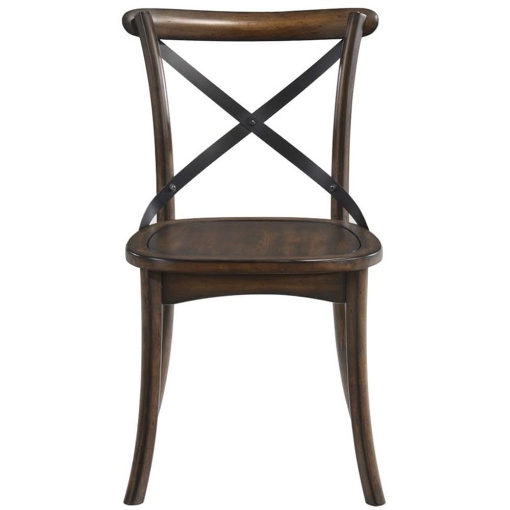Acme Kaelyn Wooden Side Chair in Dark Oak and Black Set of 2