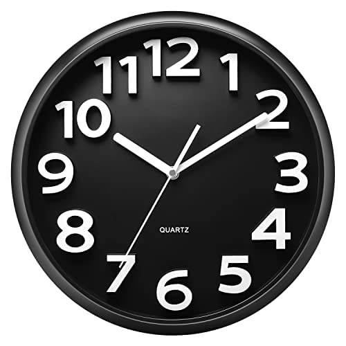 Plumeet 13 Wall Clock, Large Battery Operated Wall Clocks Silent Non-Ticking Quartz, Modern Style Suitable for Bedroom Living 