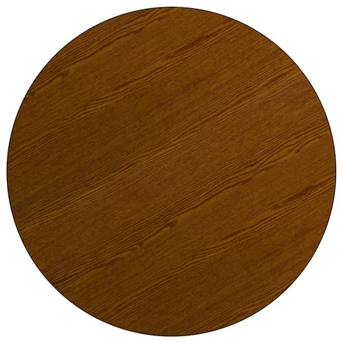 Flash Furniture Wren Mobile 42'' Round Oak HP Laminate Activity Table - Standard Height Adjustable Legs