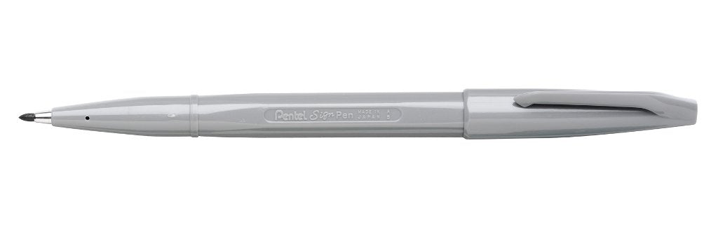Pentel Sign Pen - Grey, Pack Of 12, S520-N