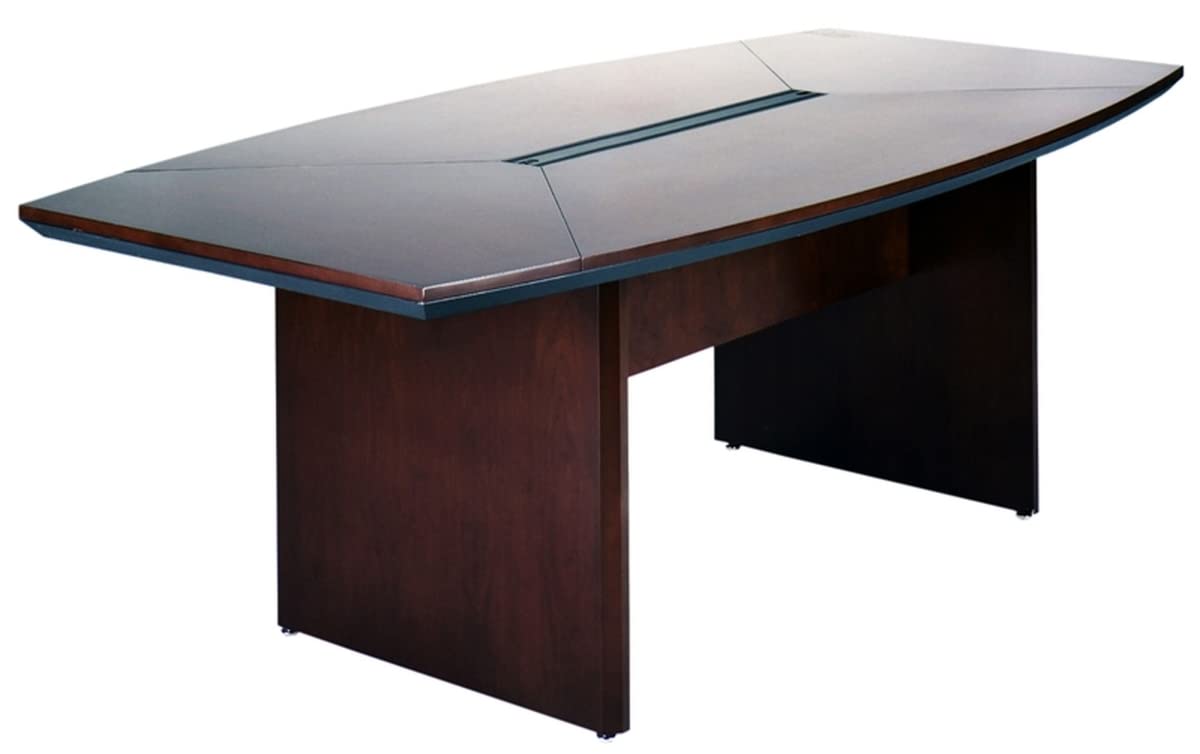 Safco Products 6' Conference Table - Boat Shaped - Mahogany - Corsica Series