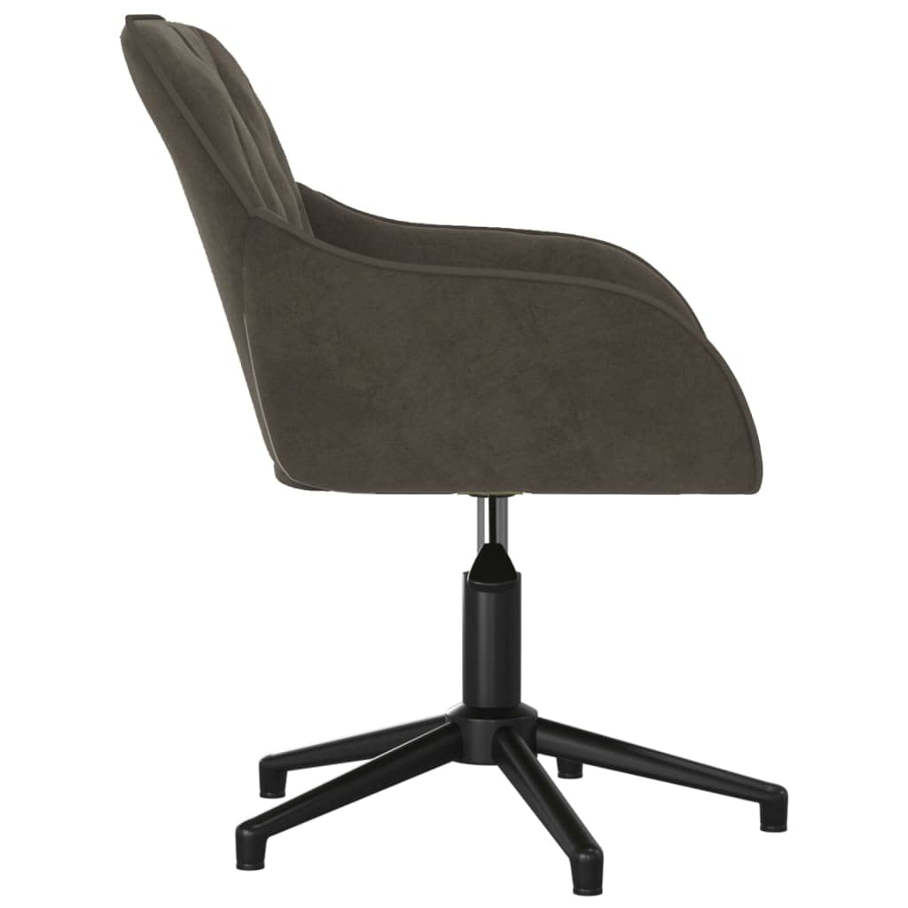 Revera Swivel Office Chair in Dark Grey Velvet