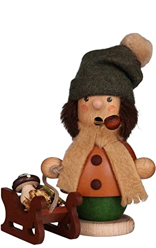 Alexander Taron 1-542 Christian Ulbricht Incense Burner-Boy With Sled-5.75" H W X 2.75" D, Brown
