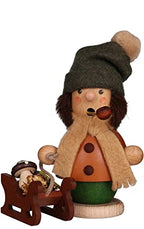 Alexander Taron 1-542 Christian Ulbricht Incense Burner-Boy With Sled-5.75" H W X 2.75" D, Brown