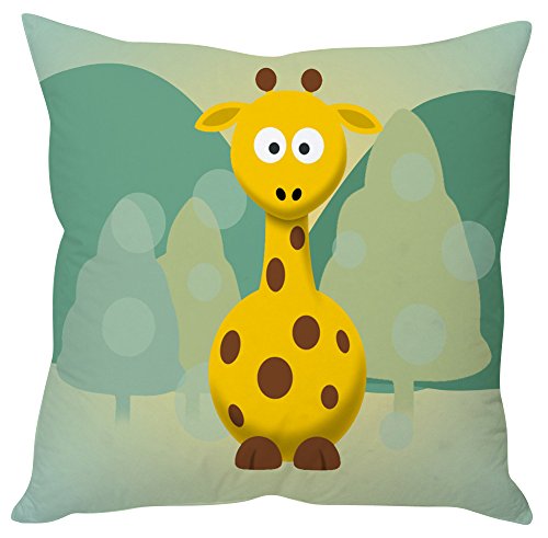 The Purple Tree Polyester Blend Cute Cartoon Kids Cushion Cover, 12X12 Inches (Multicolour)