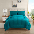 Dorm Room Essentials College Bedding Comforter Set 7 Piece Full Size Bed In A Bag For College Students Boys And Girls, Full, Tea