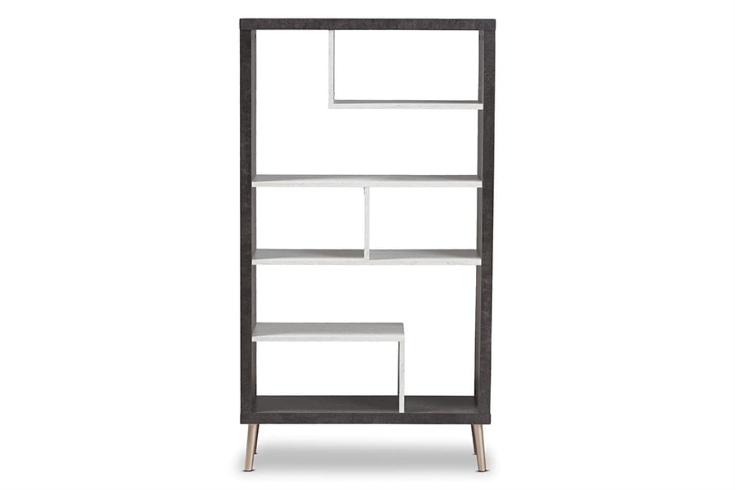 Baxton Studio Atlantic Bookcase In Brown And Gray