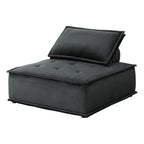 Lilola Home Anna Black Velvet Armless Lounge Chair