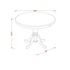 East West Furniture Amt-Lbl-Tp Antique Modern Kitchen Table - A Round Dining Table Top With Pedestal Base, 36X36 Inch, Multi-Color