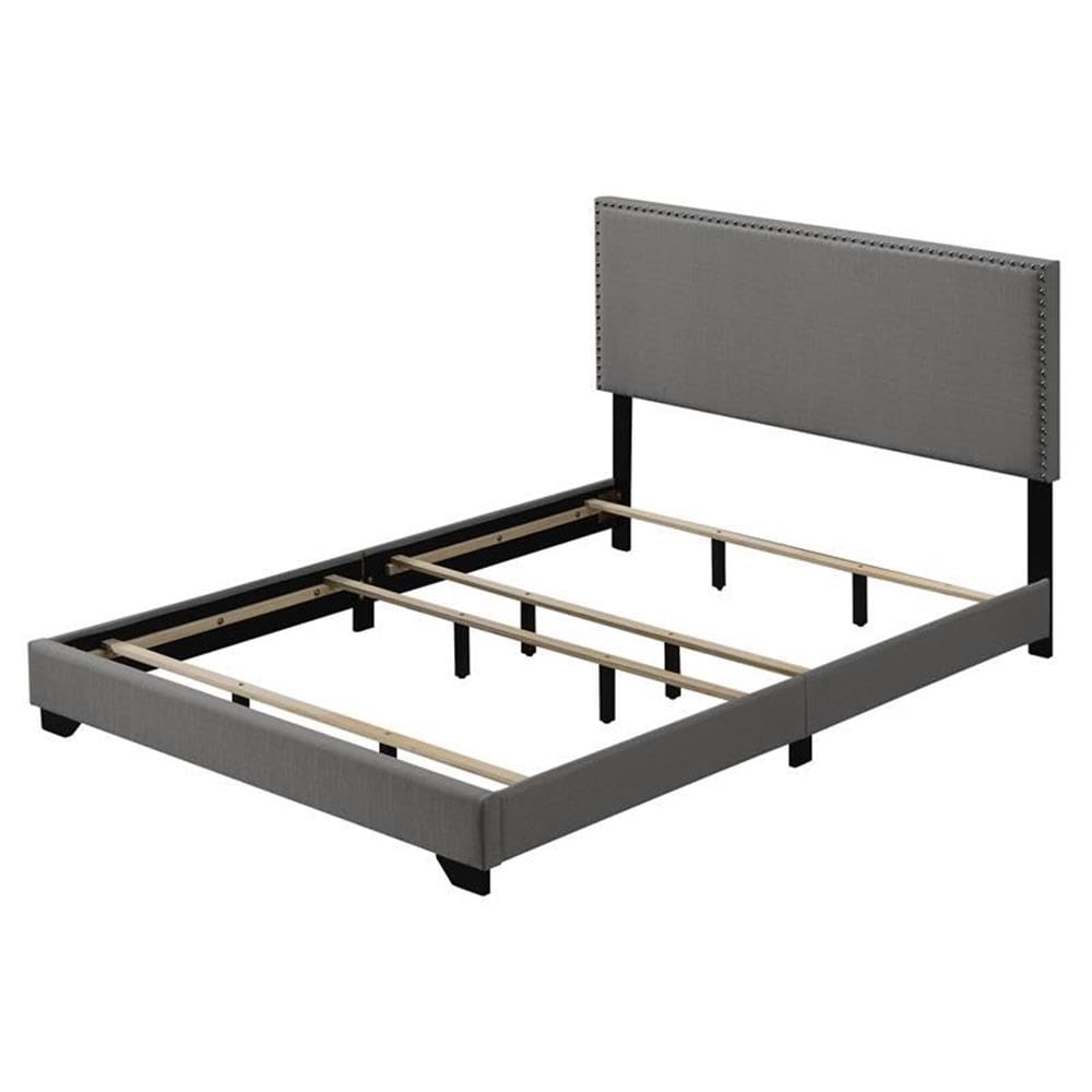 Acme Leandros Fabric Upholstered Queen Panel Bed - Thumbnail 4