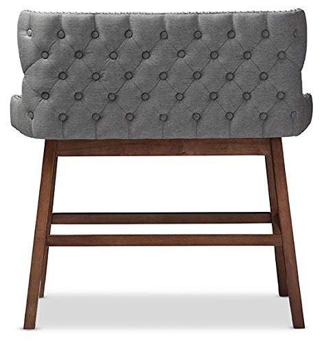 Baxton Studio Gradisca Modern and Contemporary Grey Fabric Button-tufted Upholstered Bar Bench Banquette