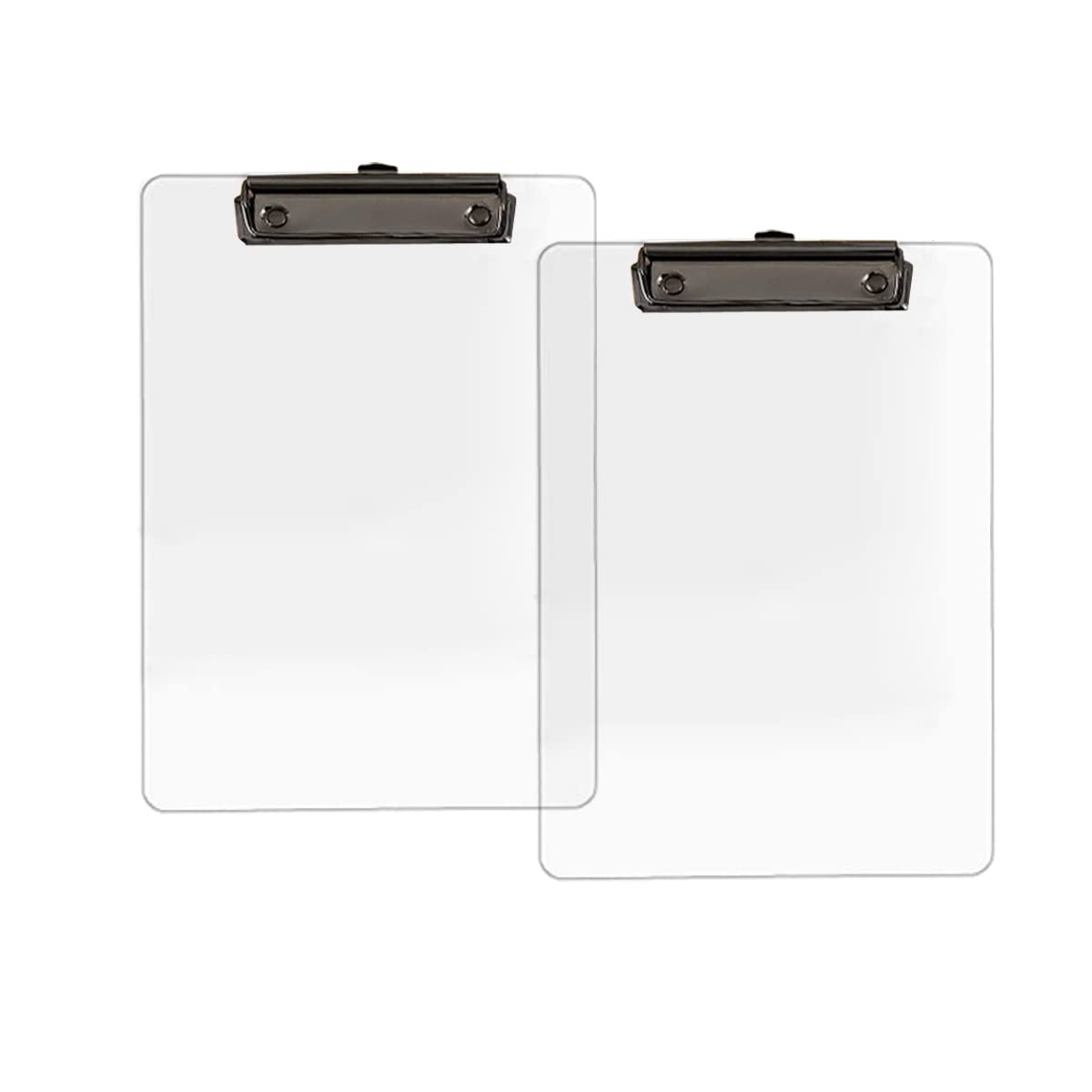 Jiari 2 Pack Clear Acrylic Office Clipboard A4 Letter Size 8.6' X 12.2' (Black)