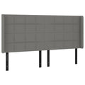Vidaxl Adjustable Height Headboard With Ears, Durable Fabric Upholstery, Solid Larch Wood Legs - Dark Gray, 72"X6.3"X46.5"/50.4"