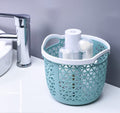 HOMIES, 1 Piece, Plastic Round Storage Organizer Basket with Handles, Shower Caddy Tote Portable Storage Bins for Bathroom, Kitc