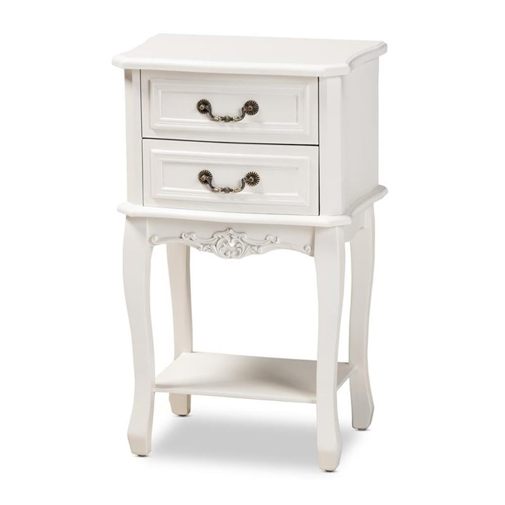 Gabrielle French Country 2-Drawer Wood Nightstand - Thumbnail 3
