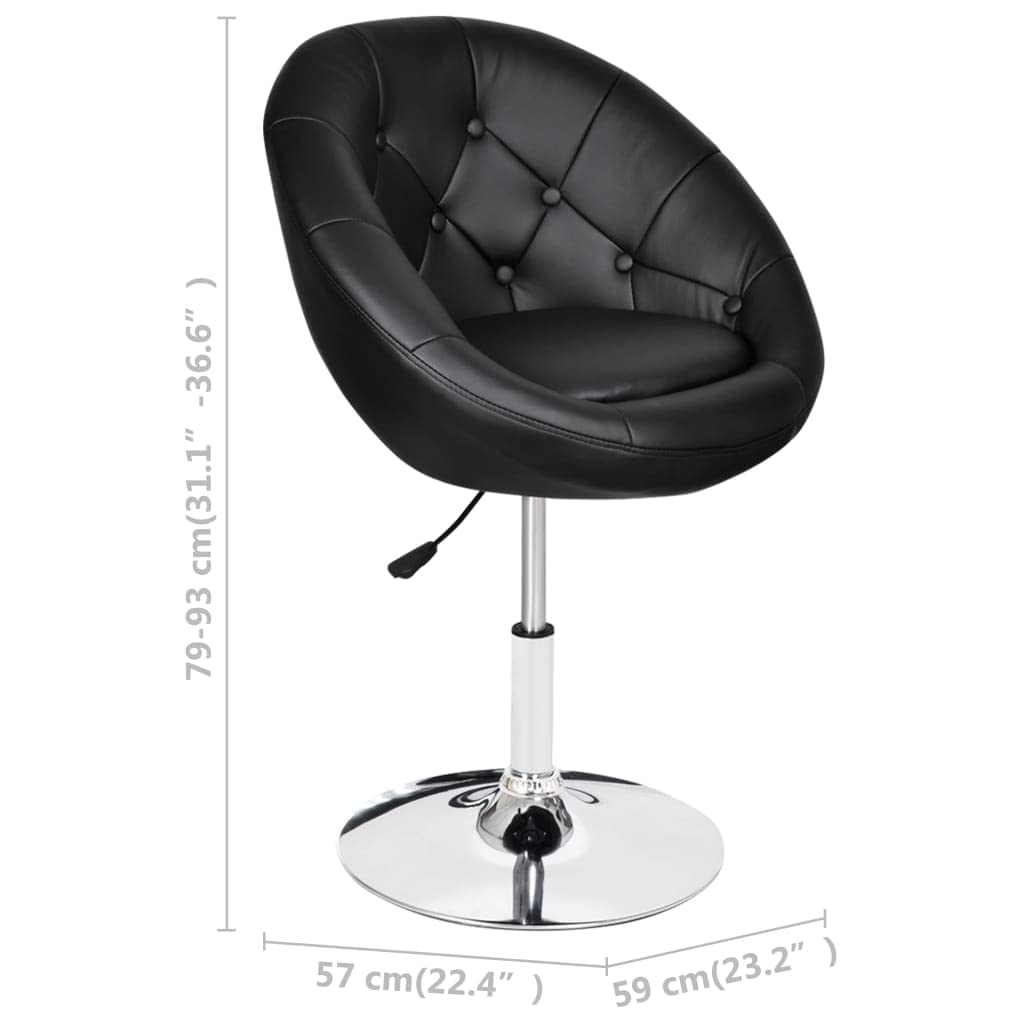 vidaXL Bar Stool Black Faux Leather