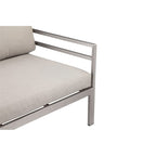 Pangea Home Cold 25x65 Two Seater Modern Aluminum Sofa in Gray Finish