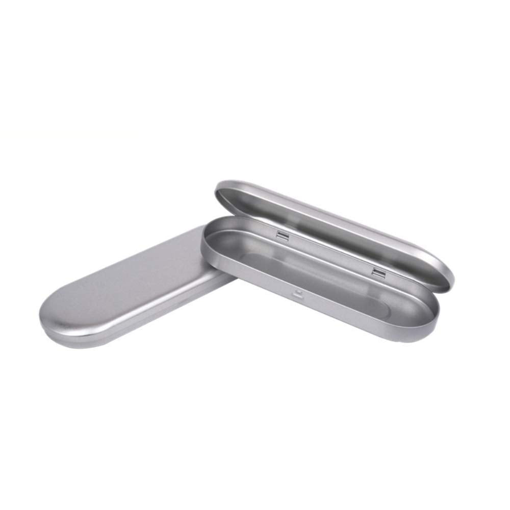 2 Pack Silver Pen Case Simple Metal Pencil Case Mini Hinged Tin Box Makeup Brushes Organizers Nail Clipper Nipper Storage The Of