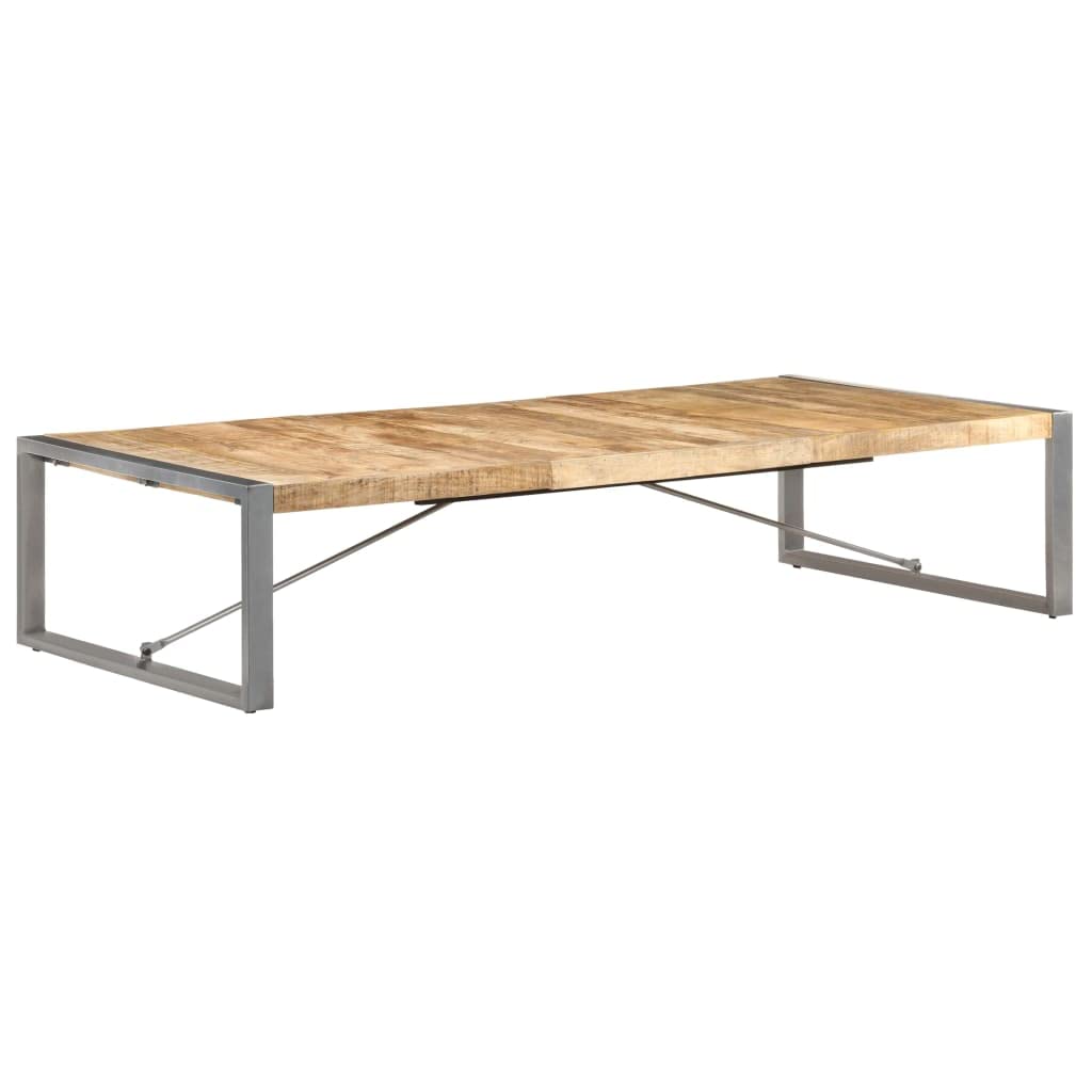 vidaXL Industrial-Style Coffee Table in Rough Mango Wood with Durable Steel Legs - Ideal for Living Room