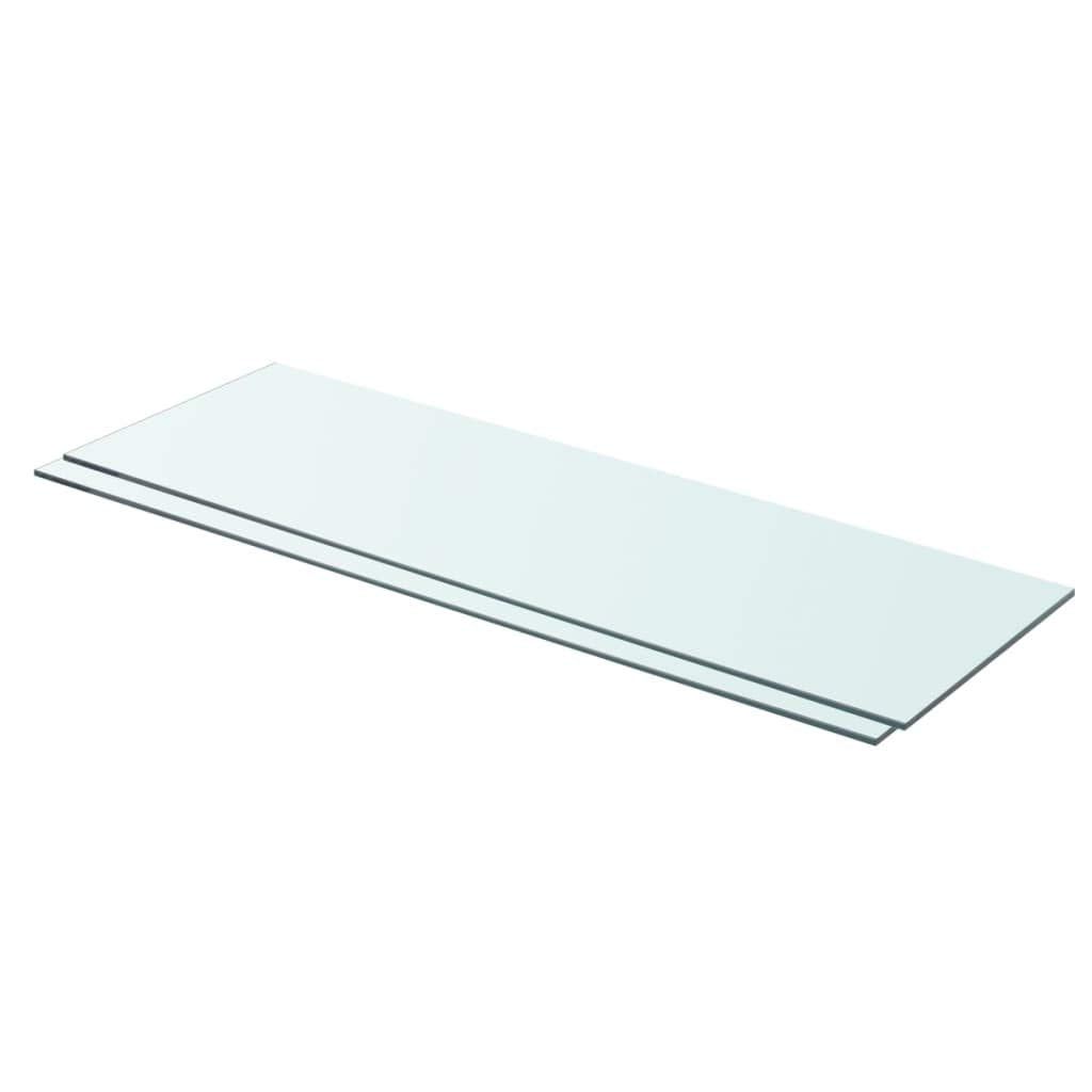 vidaXL Slatwall Glass Panel Shelves, Clear Tempered Glass, Size 43.3&quot; x 5.9&quot;, Load Capacity up to 33.1 lbs, Ideal for Home or Shop Display