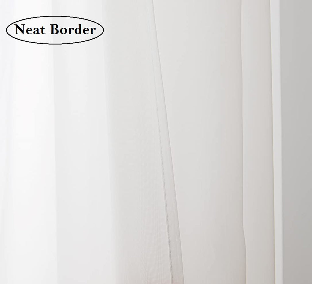 Pi Tier Sheer Curtains With Rod Pocket,Light Voile Home Decoration For Kitchen/Small Window 2 Panels(Beige,W42Xl30)