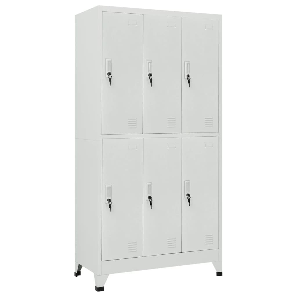 vidaXL Cabinet, Home Office Storage Cabinet with Doors and Shelves, File Cabinet for Home School Changing Room, Industrial Style, Steel Gray
