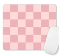 Sxckang Pink Mouse Pad, Checkered Pattern Mousepad, Square Premium Texture Computer Cute Mouse Pad Design For Office Work Home,