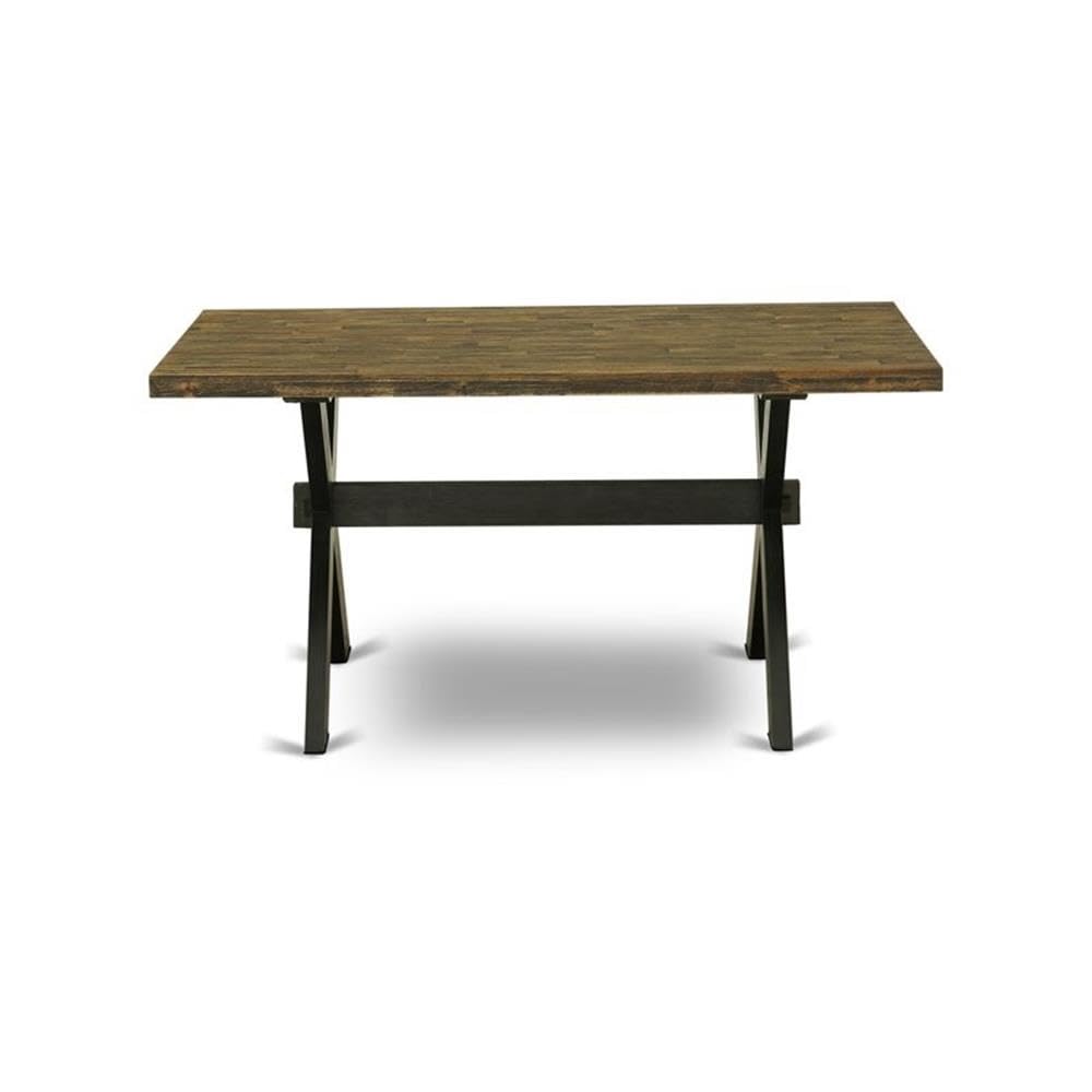 East West Furniture Xt676 X-Style Dining Room Table - A Rectangle Solid Wood Table Top With Stylish Legs, 36X60 Inch, Multi-Color