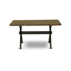 East West Furniture Xt676 X-Style Dining Room Table - A Rectangle Solid Wood Table Top With Stylish Legs, 36X60 Inch, Multi-Color