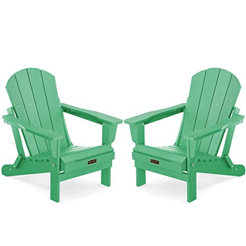 Serwall Foldable Adirondack Chair Set Of 2 For Patio Garden Outdoors Fire Pit-Mint