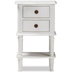 Baxton Studio Audrey Country Cottage Farmhouse 2-Drawer Nightstand