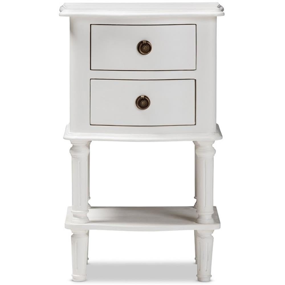 Baxton Studio Audrey Country Cottage Farmhouse 2-Drawer Nightstand