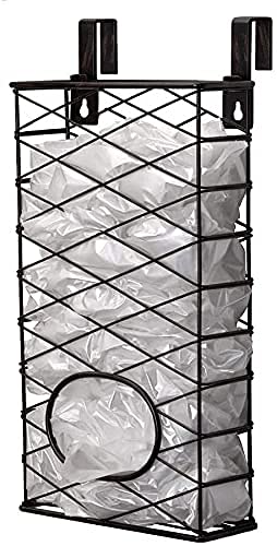Indian Decor. 383325 Over Door Plastic Bag Holder/Kitchen Space Saver/Kitchen Storage Organizer  BlackMetal (Black)
