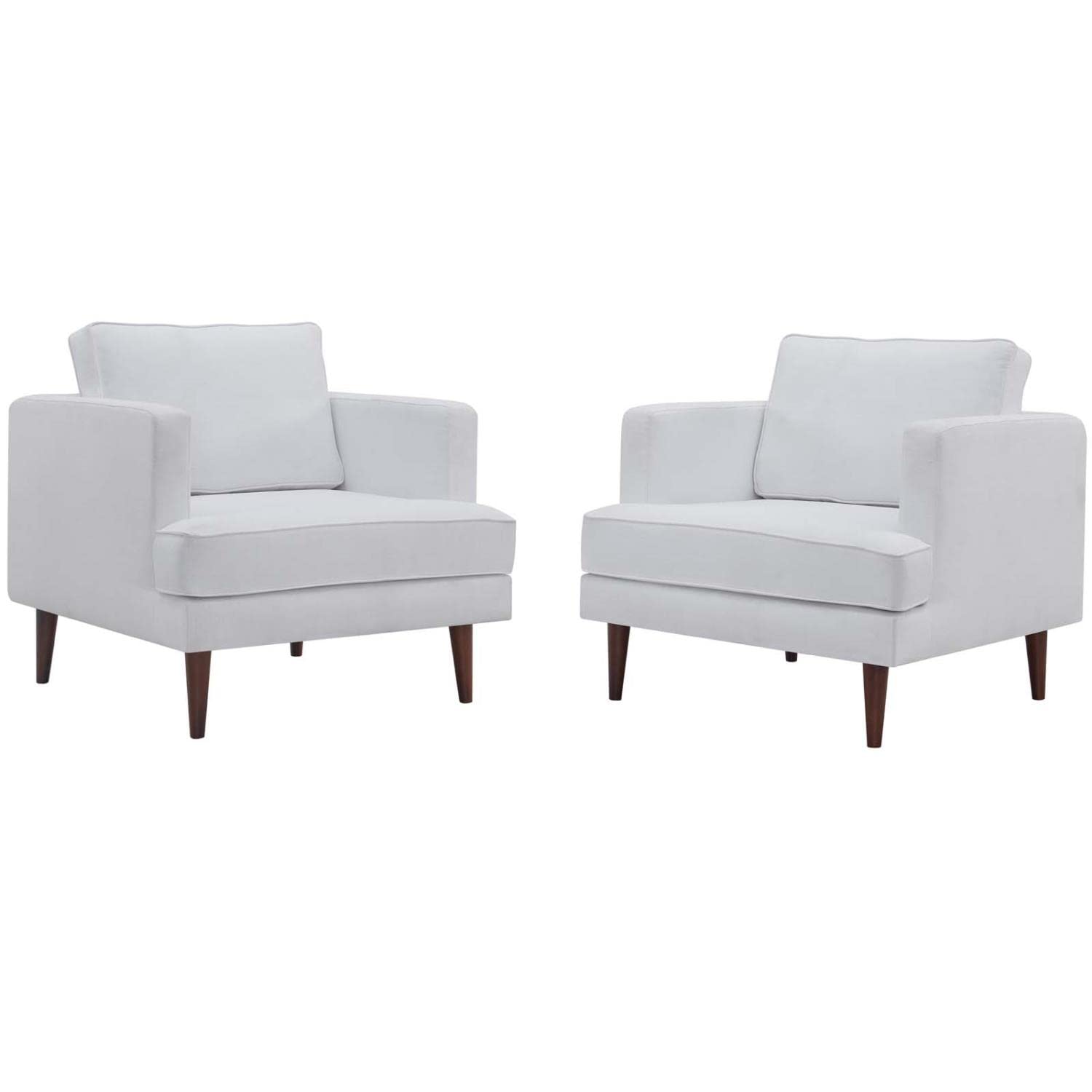 Modway Agile Upholstered Fabric Armchair Set Of 2, White