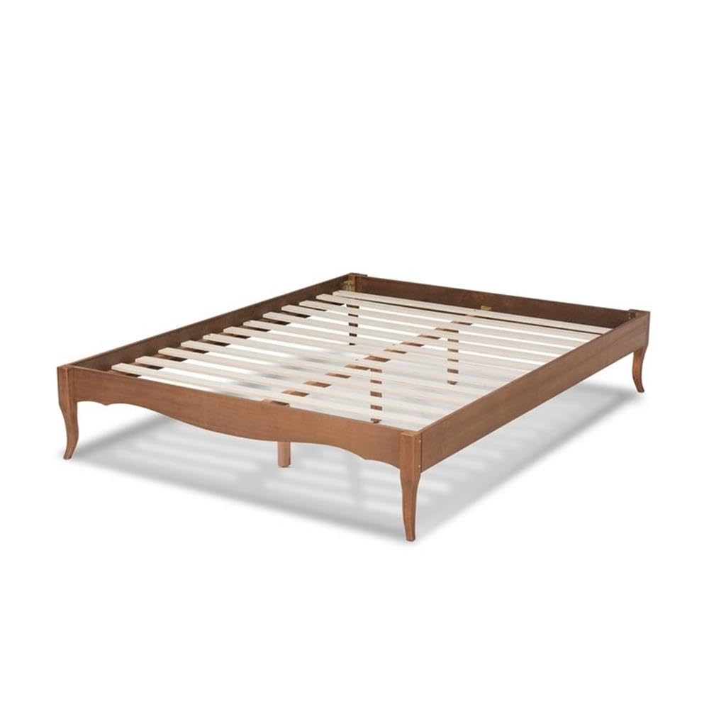 Baxton Studio Marieke Vintage French Inspired Ash Wanut Finished Full Size Wood Bed Frame