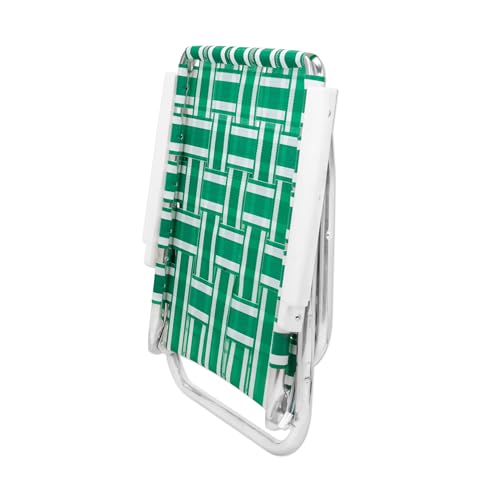 Lawn Chair Usa Green And White Stripe Beach Chair - Lightweight, Durable, And Perfect For Beach Lounging