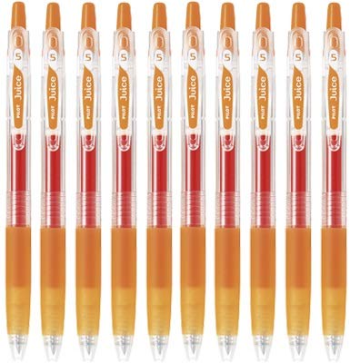 Pilot Juice 0.5Mm Gel Ink Ballpoint Pen, Orange Ink, Value Set