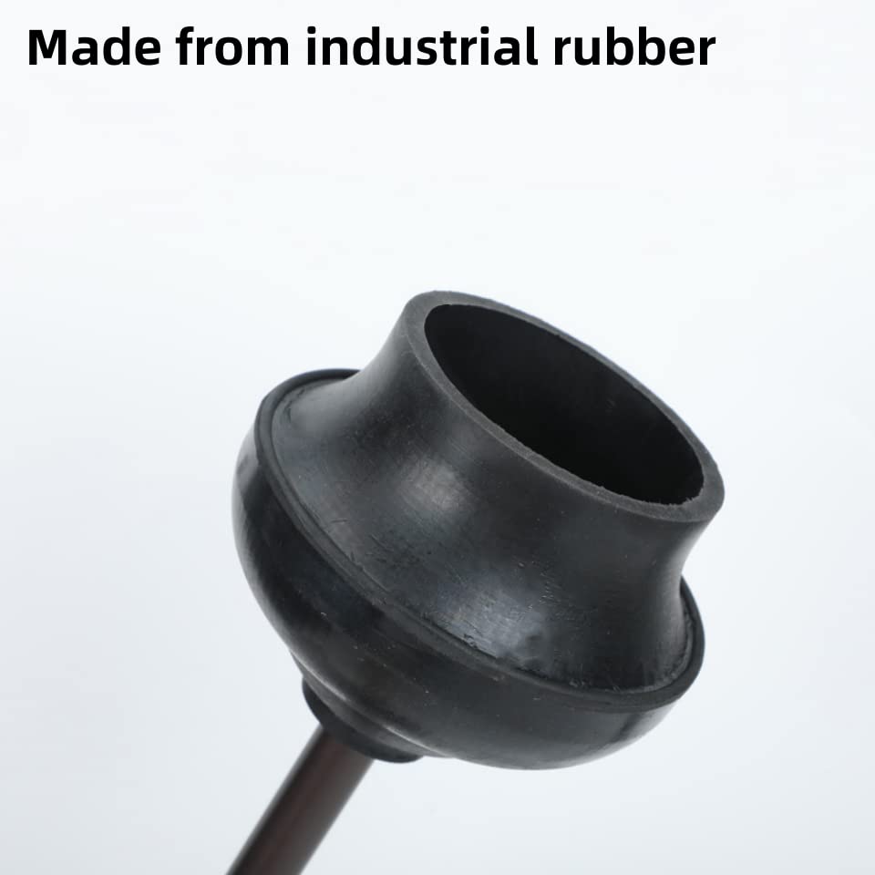 Black Toilet Plunger With Holder Bathroom Metal Canister Holder Drip Cup, Heavy Duty, Deep Cleaning